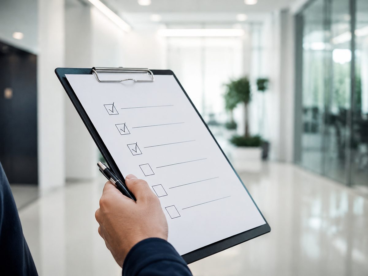 Documented facility walkthrough checklist